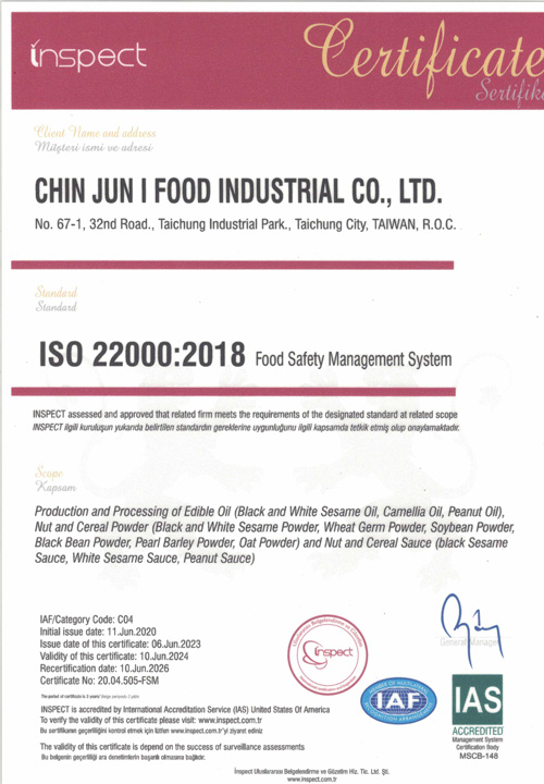 ISO 22000 certification